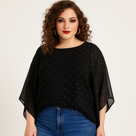 Michael Kors Sheer Studded Blouse – 3X – EUC - Picture 1 of 8